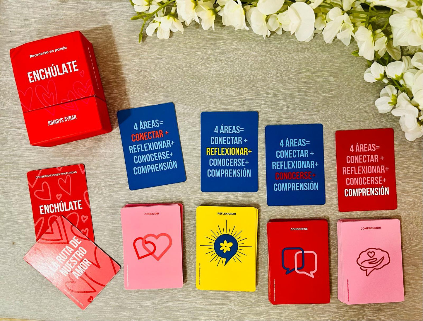 Deck de Cartas - "Enchúlate". Reconecta en pareja. Conversaciones profundas.